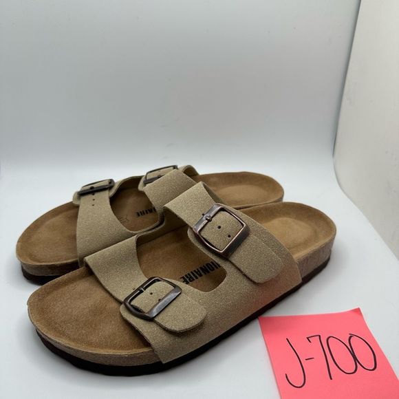 CUSHIONAIRE Women's Cork Footbed Sandal With +Comfort 7 TAN - Picture 3 of 7